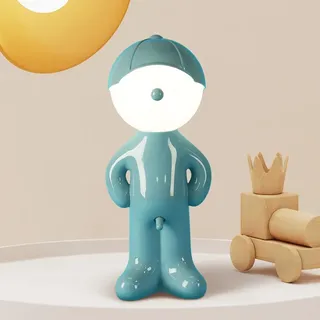 AoLa Kreative Nachtlicht A Little Shy Man, Lustige LED Tischlampe Akku des Kleinen Schüchternen Mannes mit Hut Schirm Tischleuchte Romantische LED Nachttischlampe Kinderzimmer Deko Tischleuchte,Blau