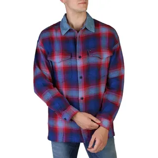Tommy Hilfiger Herren Hemd Freizeithemd Businesshemd, langarm, Größe:S, Farbe:Blau-blau,rot