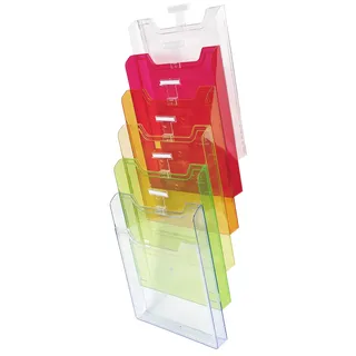 Exacompta Wandprospekthalter 6 Fächer DIN A4 23,9 x 15,5 x 66,5 cm Bunt/Harlekin
