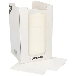 Papstar 100 Servietten, 2-lagig "PUNTO" 1/4-Falz 20 cm x 20 cm weiss in Spenderbox (87361, 100 Stück)