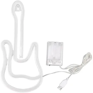 Toivize Led-neon-gitarren-wanddeko, 30 X 14 Cm, Usb-batteriebetrieben, Warmblau-rotes Licht, Modernes Design Für Wohnzimmer, Schlafzimmer, Bar