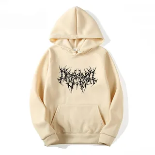 YONY New Gothic Übergroßer Hoodie Langarm Harajuku Pullover Männer und Frauen Ästhetische Hip Hop Retro Freunde Winter Männer-Khaki,S