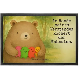 Mr. & Mrs. Panda Fußmatte Bär Gefühl Design, Schmutzmatte 60 x 90 cm, Weiß, Teddy, Schmutzfangm, rechteckig, Höhe: 60 mm, Türvorleger Bär Eingangsmatte weiß Ø 90 cm x 90 cm x 60 cm x 60 mm