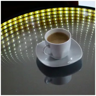 MARELIDA LED Tisch Infinity Endlos Optik Infinity Spiegeltisch Beistelltisch schwarz | Gr.: onesize