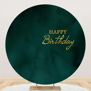 Aoihrraan 150cm Durchmesser glücklich Geburtstag rund Fotografie Hintergrund dunkel grün abstrakt fest Farbe Hintergrund Kinder Geburtstag Party Dekoration Zubehör Baby Erwachsene Foto Requisiten