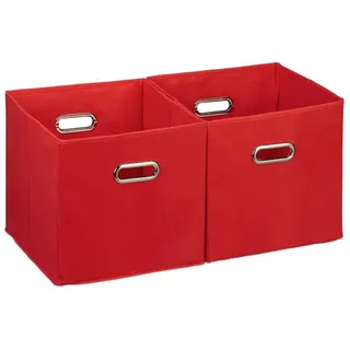 Relaxdays Aufbewahrungsbox 30 x 30 x 30 cm 6-tlg. rot