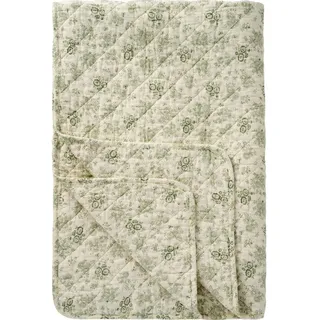 IB Laursen Quilt mit verschiedenen Blumen-Mustern, 180 x 130 cm, staubig grün