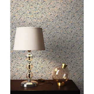 Newroom Vliestapete Naima Tapete Blumentapete Blumen,Blüten,Wiese, Weiß Tapete Landhaus Blumen - Blumentapete Grau Orange Romantisch Floral Blüten Wiese für Wohnzimmer Schlafzimmer Büro, modern bunt