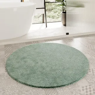 Homie Living Porto Azzurro Badteppich, 90 cm rund, Salbei grün