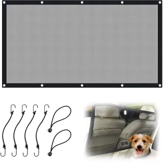 Hundenetz Auto, 115 x 62 cm Kofferraum Netz Auto Gepäcknetz Trennnetz Kofferraum Netz mit Seil Einstellen und Haken Geeignet für SUV-Pickup und Kleinwagen