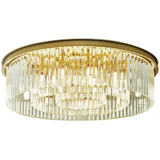 OUKANING Moderne Kristall Kronleuchter E14-8 Flammige Deckenlampe 4000-4500K LED Hängeleuchte Unterputz quadratisch Regentropfen Deckenbeleuchtung für Wohnzimmer Schlafzimmer Esszimmer(Gold)