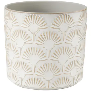 BUTLERS Blumentopf Bloomy II Steinzeug Creme Ø 12cm | Übertopf für Kräuter & Pflanzen, Pflanzentopf für innen, Blumenübertopf für Balkon | Dekoration Fensterbank Deko Wohnzimmer