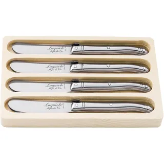 Laguiole Style de Vie Premium Line Buttermesser Set Edelstahl 4-teilig - Frühstücksmesser - Brotzeitmesser - Tischmesser - Buttermesser