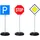 Verkehrsschilder für je 69 cm 3er-Set Straßenschilder mit 5 zum Spielen Lernen für ab 1 Jahr Spielzeug für Indoor Outdoor