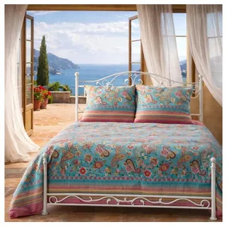 BASSETTI Rapallo Blumen Baumwolle Rosa 135 x 200 cm + 80 x 80 cm