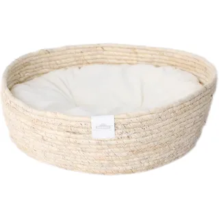 Dehner Katzenbett Guter Schlaf Ø 38 cm Beige/Weiß