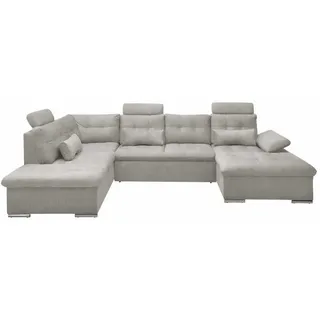 ed-lifestyle polstermöbel Eckcouch Polyester 5-Sitzer Beige/Grau