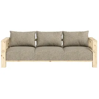 Karup Design Sofa Bare Sofa, Schlafsofa mit Boxspring, 3-Sitzer, Couch, Bettfunktion, Boxspring-Matratze mit Sprungfedern, 3 Rückenkissen, Made in Europe beige