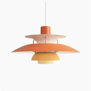 CRABOT Pendelleuchte Modern Design Stil Orange 40CM Hängelampe | Höheneinstellbar, Metall, Mehrschichtiger Lampenschirm, Dimmbar E27 Fassung, Skandinavisch