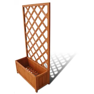 vidaXL Pflanzkübel mit Rankhilfe 70 x 30 cm Braun