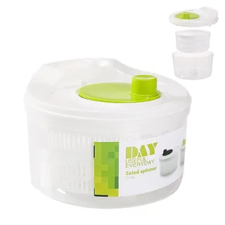 Puwaiio Salatschleuder, 3L Manuelle Salatwaschschleuder, Gemüseschleuder, Kleine Salatschleuder, Küchenhelfer Salattrockner Zum Waschen Und Trocknen Von Salat, Ge-müse Und Obst