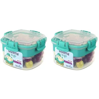 Sistema Snacks TO GO Lebensmittelbehälter | 400 ml | Kleine Snackdose mit Fächern | BPA-frei | Einzeleinheit (Packung mit 1) (Packung mit 2)
