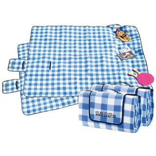 PEARL Badematte: 2er-Set Fleece-Picknick-Decken mit wasserabweisender Unterseite (Picknickdecke gepolstert, Picknick Decke faltbar, Zelt)