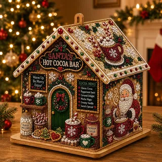 Diamond Painting Weihnachten,3D Holz Weihnachtsdorf Weihnachtshaus (G) | Diamond Painting Erwachsene,DIY Diamant Painting Weihnachtsstadt Weihnachtsbaumschmuck,Malen nach Zahlen Geschenk