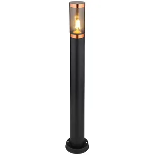 GLOBO LIGHTING LED Pollerleuchte, LED wechselbar, warmweiß, für Außenbereich Gartenlampen mit Strom Außen-licht, Höhe 80cm schwarz