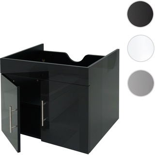 Waschbeckenunterschrank HWC-D16, Waschtischunterschrank Waschtisch Unterschrank BadmÃ¶bel, hochglanz 60cm ~ schwarz