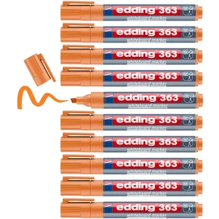 edding 363 Whiteboardmarker - orange - 10 Whiteboard Stifte - Keilspitze 1-5 mm - Boardmarker abwischbar - für Whiteboard, Flipchart, Magnettafel, Pinnwand, Memoboard - Sketchnotes