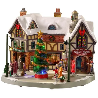Lemax The Bell & Thistle Tavern Weihnachtsdorf mehrfarbig mit Beleuchtung