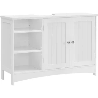 VASAGLE Waschbeckenunterschrank 2 Türen 90 x 60 x 30 cm Weiß