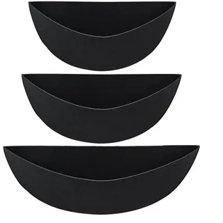 ZAMETTER Halbrunder Blumentopf-Korbeinsatz, 3 Stück, halbrunde Blumentopf-Korbeinlage, halbrunde Wand-Hängekorbeinlage (40,6 cm)