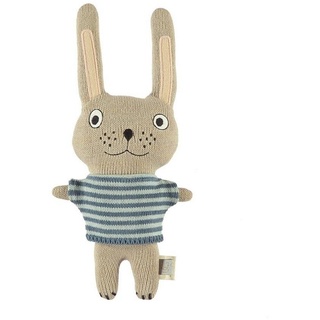 OYOY Kuscheltier Mini Darling Cushion Baby Felix Rabbit, Plüschtier 32 cm Plüschhase Kuscheltier Stofftier Beige/Blau beige|blau