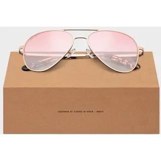 Herren und Damen Lifestyle Pilotenbrille aus Edelstahl San Siro Schweinchenrosa pfirsichfarben No Size