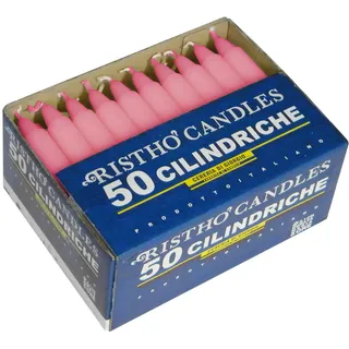 Set mit 50 Stumpenkerzen, Durchmesser 2,1 cm, Höhe 16 cm, Brenndauer 5 Stunden, Farbe Altrosa Cereria Di Giorgio