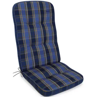 Herlag Hochlehnerauflage Tilly, (1 St), Gartenmöbelauflage 123x50x9cm Blau-Kariert blau 50 cm x 123 cm x 9 cm