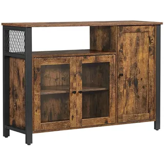 VASAGLE Kommode 110 x 75 x 33 cm Braun / Schwarz