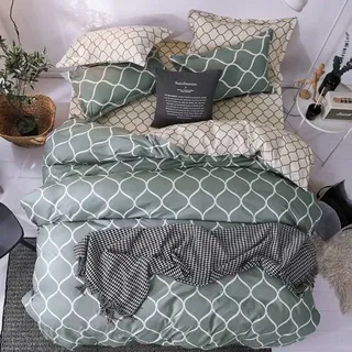 Bettwäsche-set (200 X 200 Cm) Mit Kissenbezügen, Polyester-bettbezug Mit Reißverschluss, Bettwäsche-set, Bettwäsche, 100 % Mikrofaser, Skandinavischer Stil, Dunkelgrün