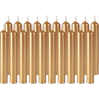 Brubaker 100er Pack Geburtstagskerzen Gold 9,5 cm - kleine Spitzkerzen für Geburtstag, Magie, Rituale oder Partydekoration - Dekokerzen mit 1,25 cm Durchmesser - Stabkerzen Leuchterkerzen