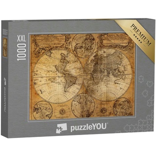 puzzleYOU Puzzle Alte Weltkarte aus dem Jahr 1746, 1000 Puzzleteile, puzzleYOU-Kollektionen Vintage