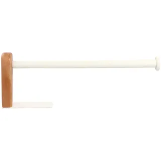 Küchenrollenhalter Ohne Bohren, Küchenpapierhalter Holz und Edelstahl, Selbstklebender Papierrollenhalter, Wasserdicht und Ölbeständig, Wand- oder Unter Schrank Montage