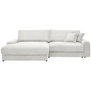 Carryhome Ecksofa, Perlmutt, Kunststoff, 3-Sitzer, Füllung: Schaumstoff,Hohlfaser, Ottomane links, L-Form, 300x180 cm, Rücken echt, Wohnzimmer, Sofas & Couches, Wohnlandschaften, Ecksofas