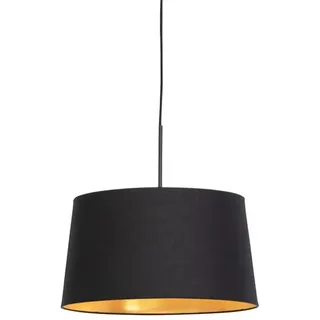 QAZQA Klassisch 1-flg. 40 cm rund schwarz mit gold