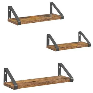 VASAGLE Wandregal 30 x 12 x 11 cm Braun-Schwarz