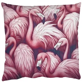 MuchoWow Dekokissen Flamingo - Rosa - Tiere, Zierkissen, Deko Kissen mit Füllung, Sofakissen, 60x60 cm rosa Quadratisch | 60 cm x 15 cm x 60 cm