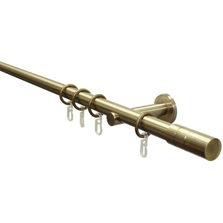 GARDINIA Gardinenstange Set Metall«, 1 läufig-läufig, Fixmaß, 1-Lauf Ø 20 mm messing-antik 120 cm