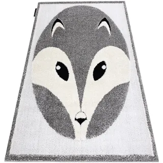 Rugsx - Moderner Kinderteppich Joy Fox, Fuchs Für Kinder - Strukturelle, Zwei Ebenen Aus Vlies Grau / Creme Grey 120x170 Cm