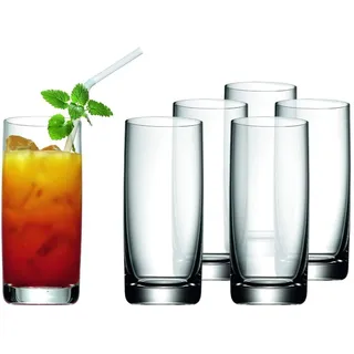 WMF Easy Longdrinkgläser Set 6-teilig, Cocktailglas 350ml, Kristallglas, spülmaschinengeeignet, bruchsicher